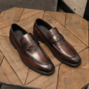 Aofu Shoes 3198 Stitch Summer Casual Slip-on British Leather Shoes Lefu Bean Shoes 20210515 Batch