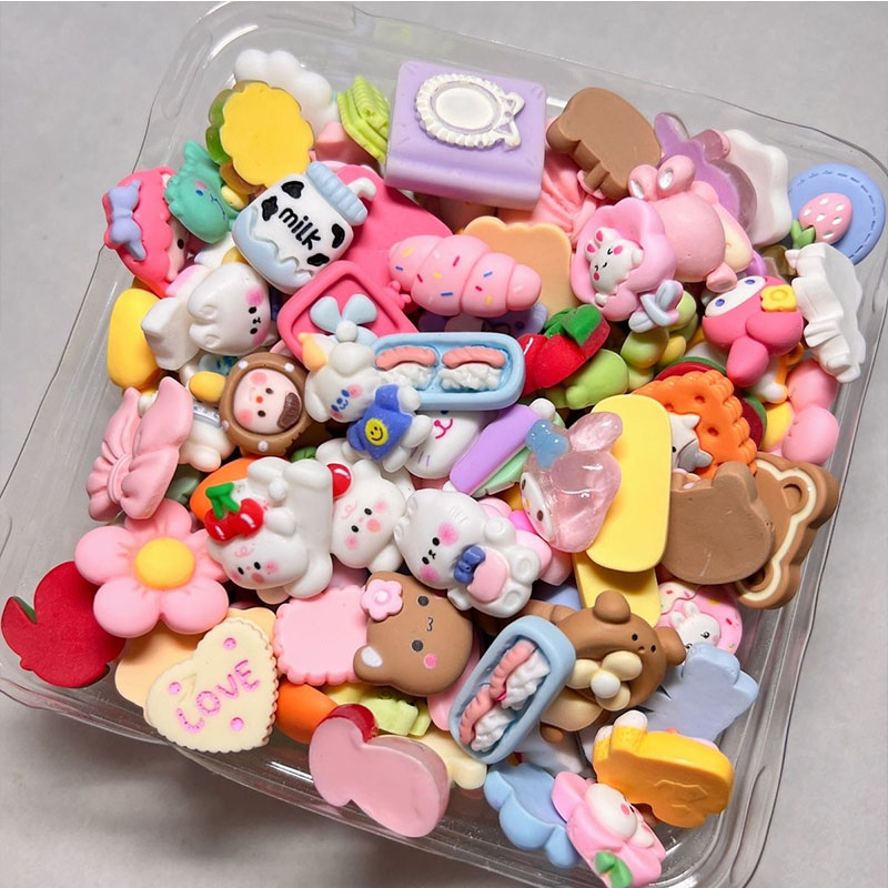 Resin accessories mixed DIY jewelry crafts doll cartoon cute solid color patch Miscellaneous fruit Animal Flower