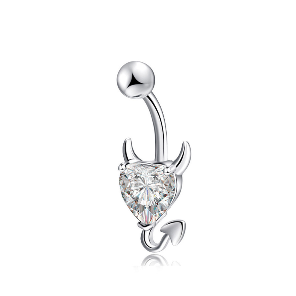 CZ Zircon Hot-selling Deviruchi Heart-shaped Navel Button High Quality Peach Heart Navel Ring New Shelf wish Explosions