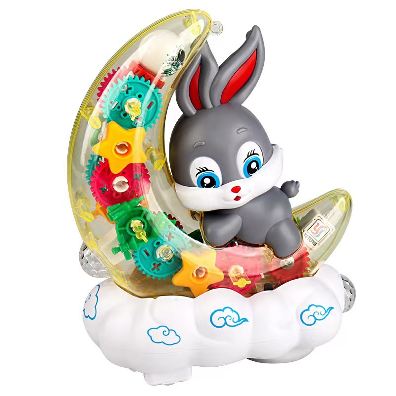 Moon Rabbit Mid-Autumn Lantern Lantern Portable Luminous Lantern Electric Gear Light Music Children's Toy Stall