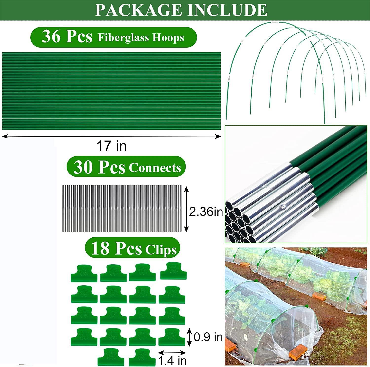 Green Fiber Stick Insect-proof Net Arch suit Plant Flower Vegetable Greenhouse Bird-proof Animal Protection Net Plant Cover
