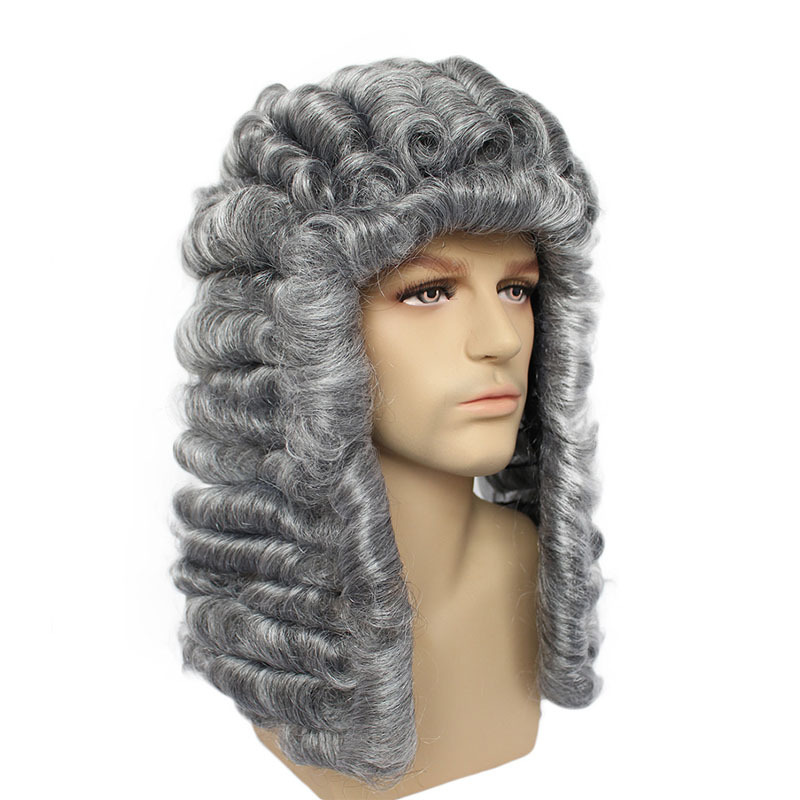 Lawyer Wig Judge Hat American Gentlemen's Ball Party Wig Holiday Supplies European and American Court Judge Wig
