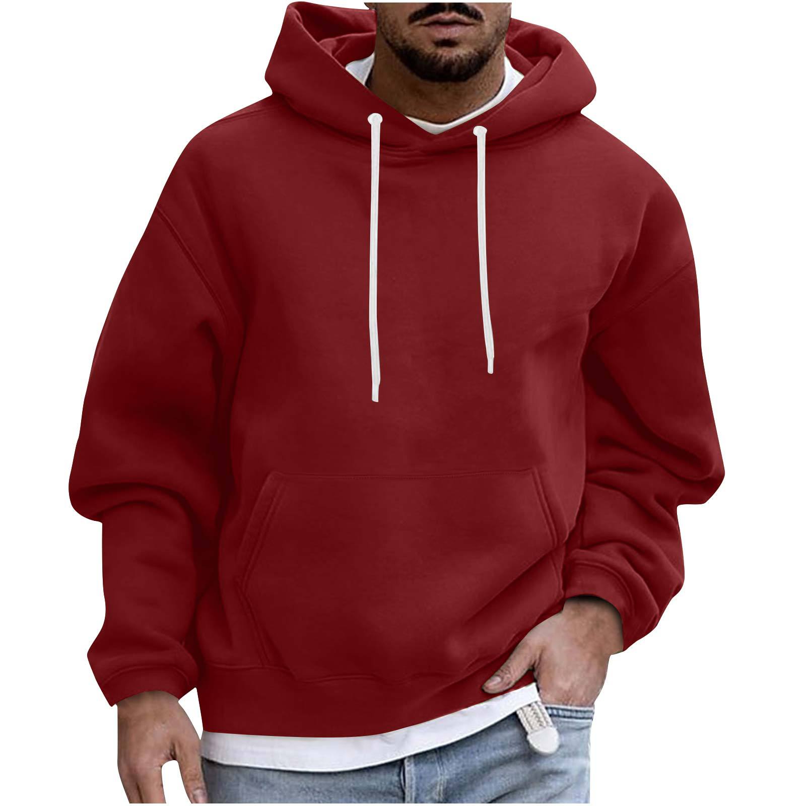 2023 Amazon new men's hoodie foreign trade cross-border loose casual fleece pocket men's hooded sweater