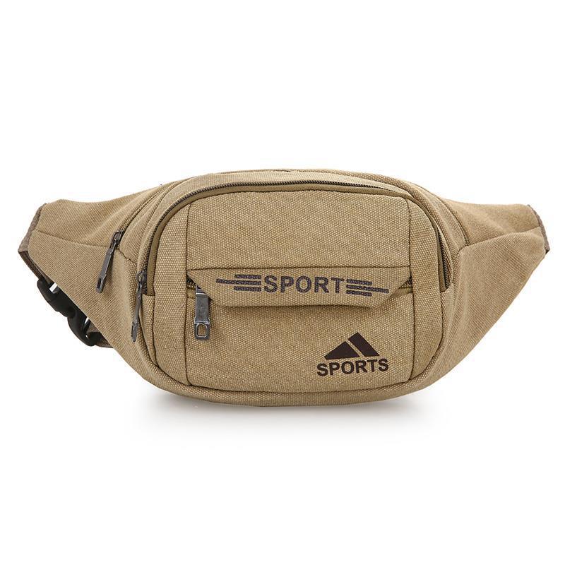 New canvas waist bag outdoor mobile phone waist bag shoulder messenger bag fashion chest bag business cash register bag waist bag wholesale
