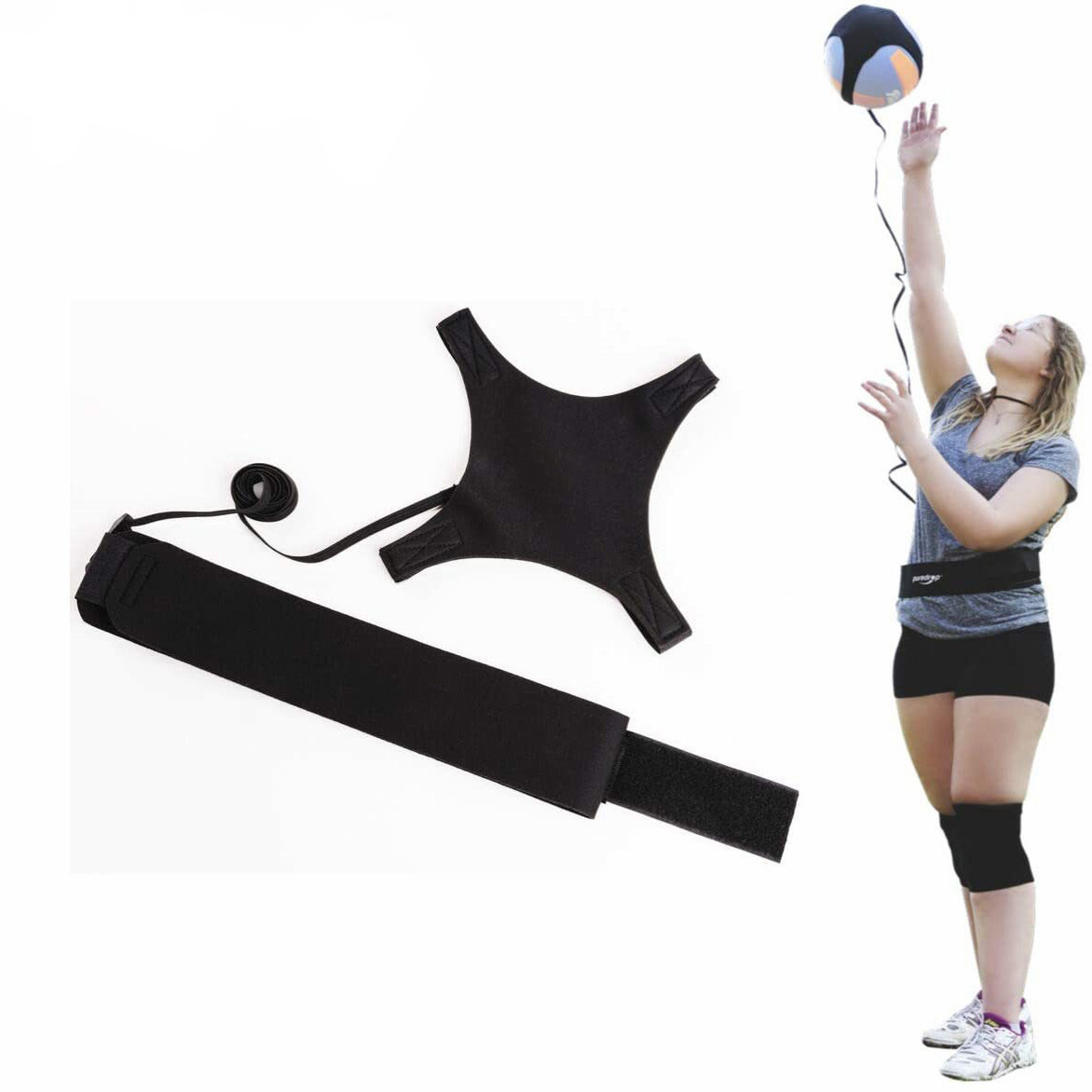 Cross-border spot ball bounce with elastic convolute volleyball football trainer ball bounce football training Belt