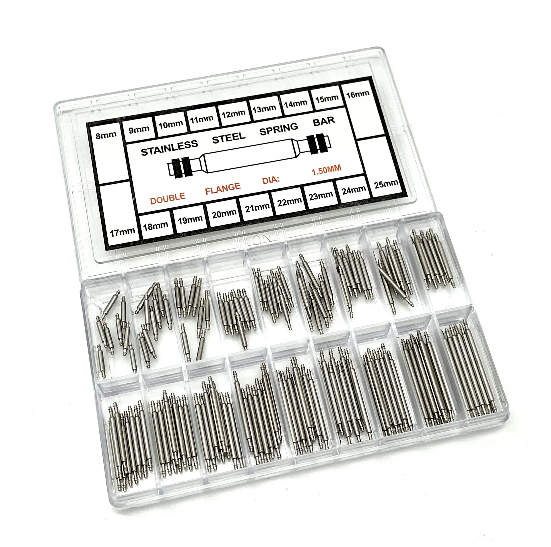 Boxed raw ear watch repair tool watch accessories spring pin strap connection shaft 1.5 thick 8-25mm interface pin