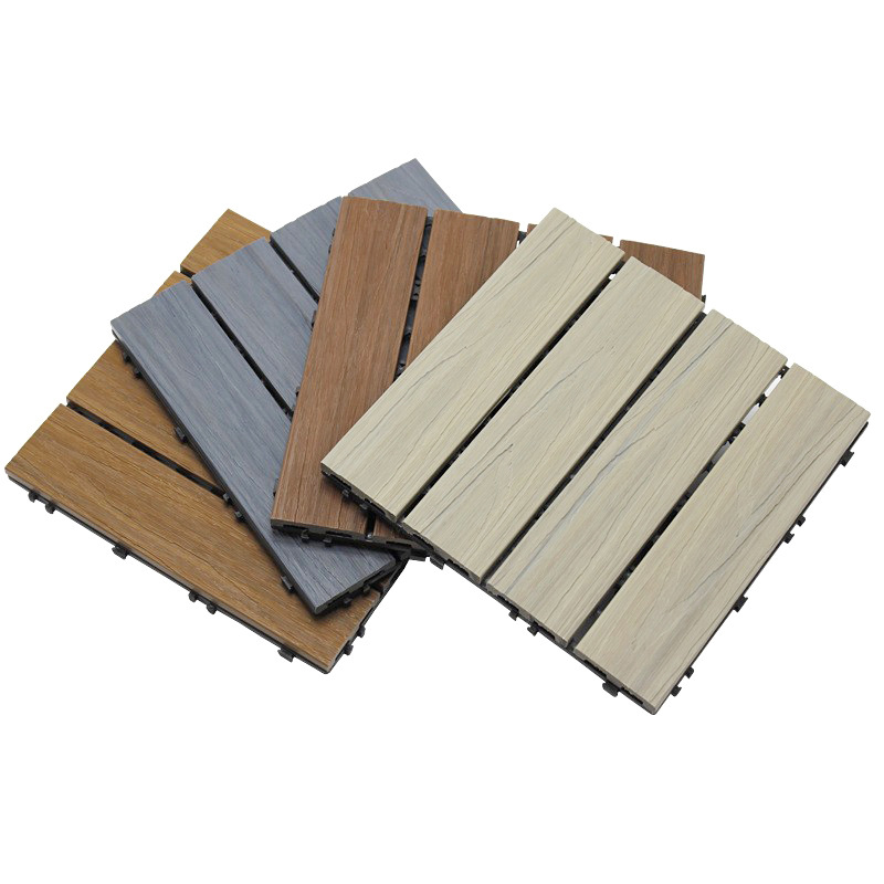 New outdoor plastic wood garden terrace wood plastic floor balcony bathroom courtyard DIY anticorrosive ecological wood floor tile
