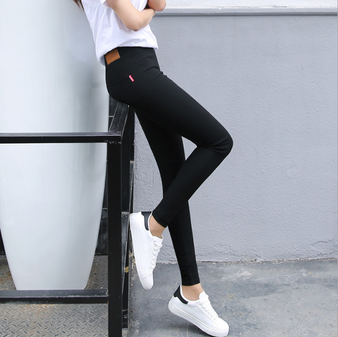 Cross-border New Leggings Outer Wear Spring and Autumn High Waist Leggings Exlonged Large Size Women's Pants Tight Stretch Trousers