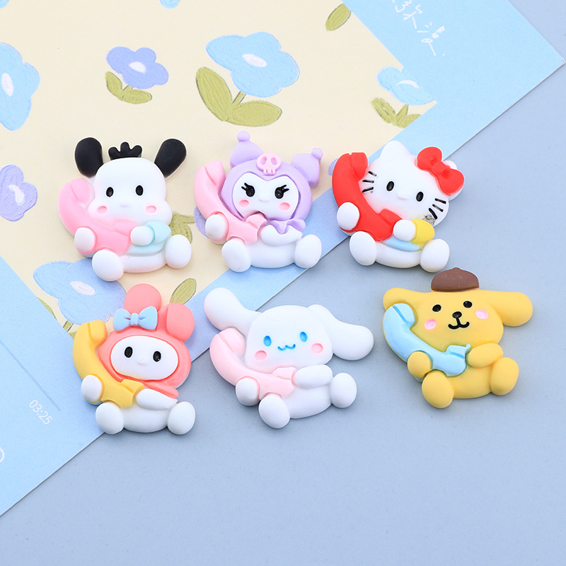 New phone drop oil Sanrio jewelry diy hair rope hairpin material cream glue mobile phone shell resin accessories