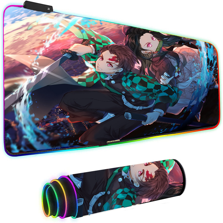 Cross-border e-sports animation pattern game magic color luminous mouse pad rgb mouse pad game oversized extended table pad