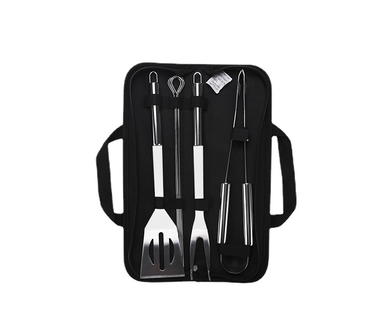 Amazon 20-piece combination set outdoor household stainless steel tube handle BBQ barbecue tool Oxford bag baking tool