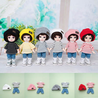 New 8 cents doll bjd16-17 cm cross-border foreign trade doll clothes can be changed to 13 joint fashion toys for girls