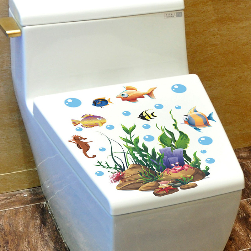 メーカーの外国貿易アニメ海洋生物トイレの家庭装飾壁にシールを貼って、卸売りの国境を越えた|undefined