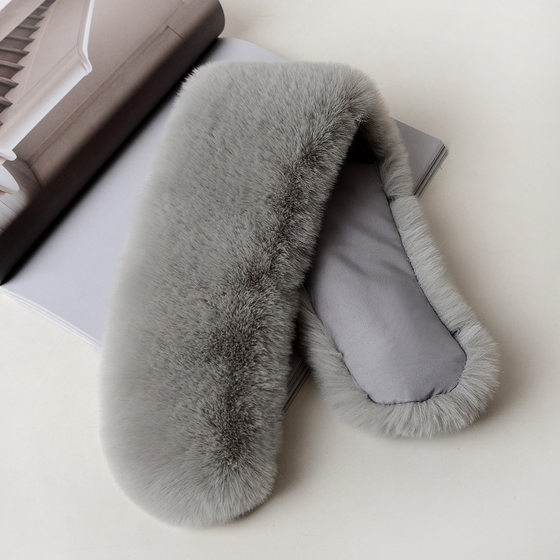 Imitation Rex Rabbit Fur Collar Wholesale Garment Accessories Artificial Faux Fur Pike Crewneck Square Collar Hat Strip Fur Collar