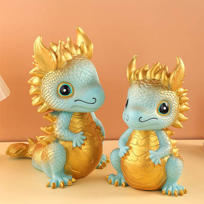 2024 cartoon dragon year piggy bank children cute zodiac Dragon vinyl piggy bank decoration creative New Year gift