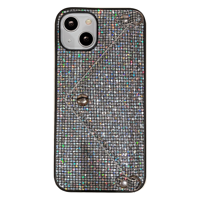 Card Holder card envelope iphone13 mobile phone case creative flash Diamond crossbody rope iphone14 mobile phone case applicable