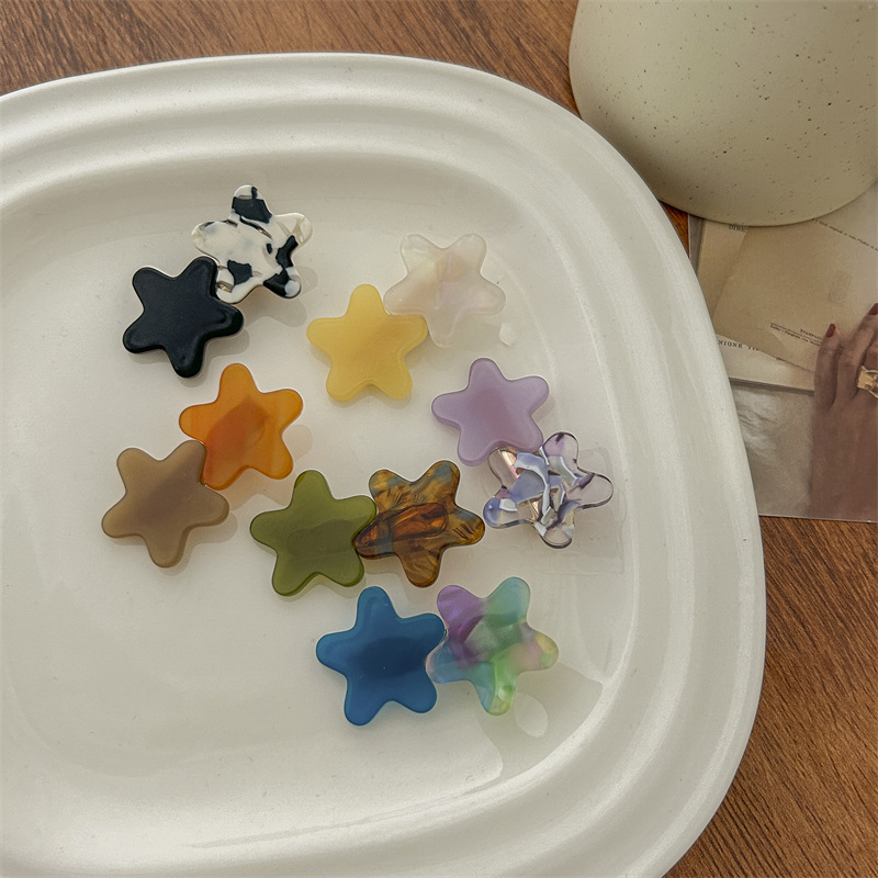 星星髮夾醋酸五角星少女心前額夾劉海夾鴨嘴夾ins網紅側邊夾頭飾