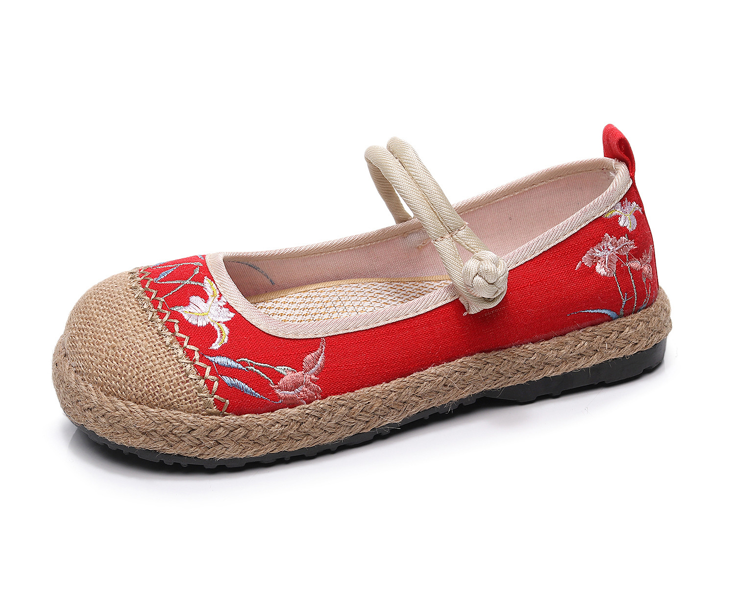 22 Spring New Old Beijing Embroidered Shoes Women's Embroidered Linen Cloth Shoes Ethnic Style Embroidered Shoes