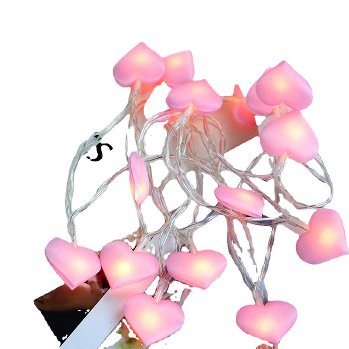 Cross-Border LED fabric love light string ins girl room decoration light Valentine's Day heart-shaped romantic confession String Light