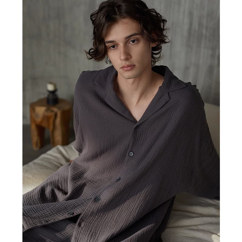 Pajamas Women's Spring and Autumn long-sleeved cotton thin autumn and winter home wear women's simple loose outer wear casual suit