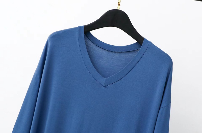 Vasaras jauna modāla vīriešu naktskrekla garas ceļgalu īsas piedurknes V veida kakla izgriezums vidēji garš halāts_voghion.com