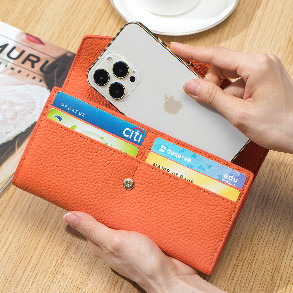New leather long wallet multi-functional hand bag mobile phone wallet soft leather simple temperament wallet large capacity