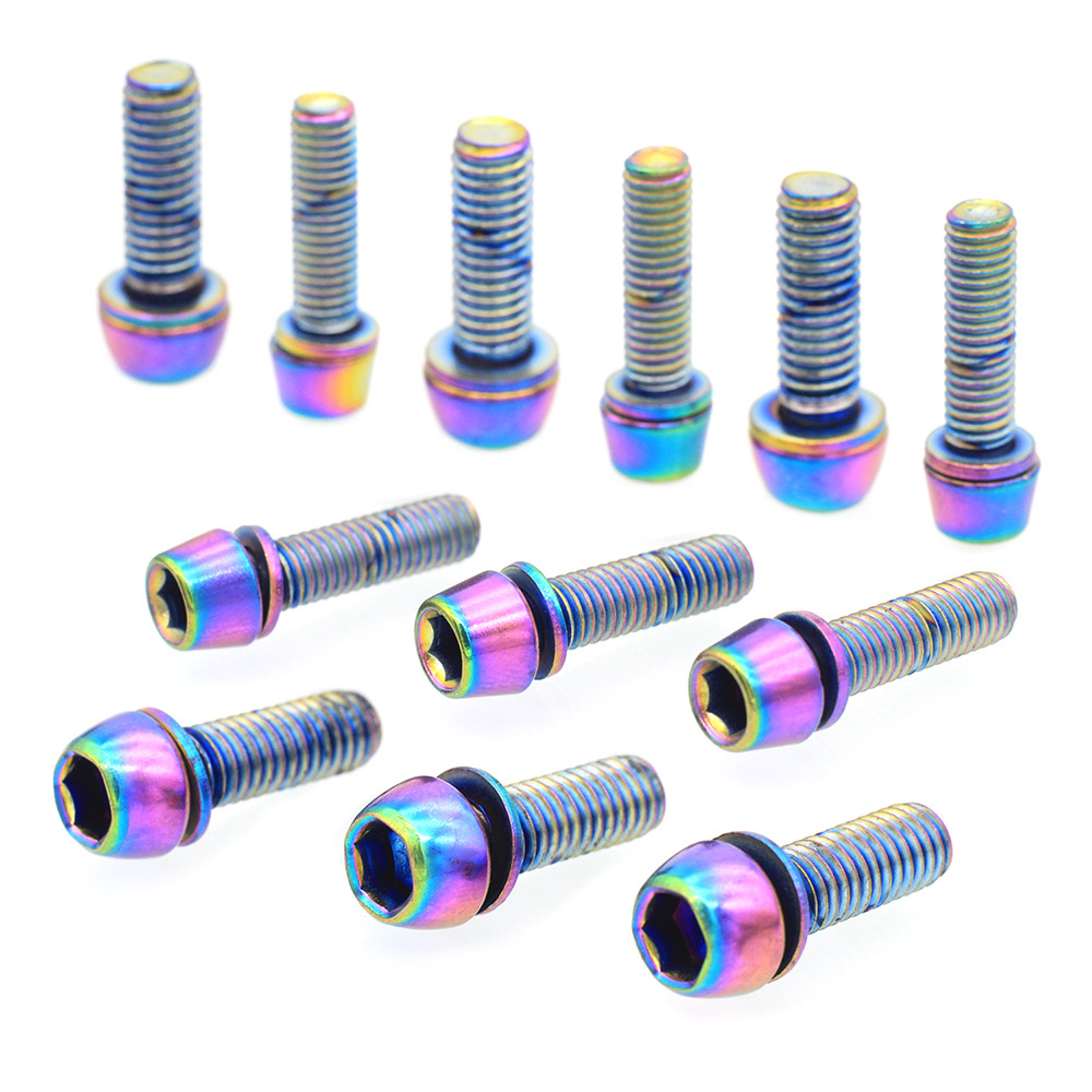 Mountain road bike electroplated colorful steel screw disc brake handle fixing handle vertical disc brake seat fixing screw