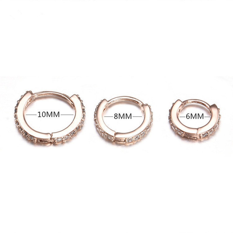 Cross-border creative mini earrings female zircon earbuckle foreign trade piercing ear ring European and American piercing jewelry