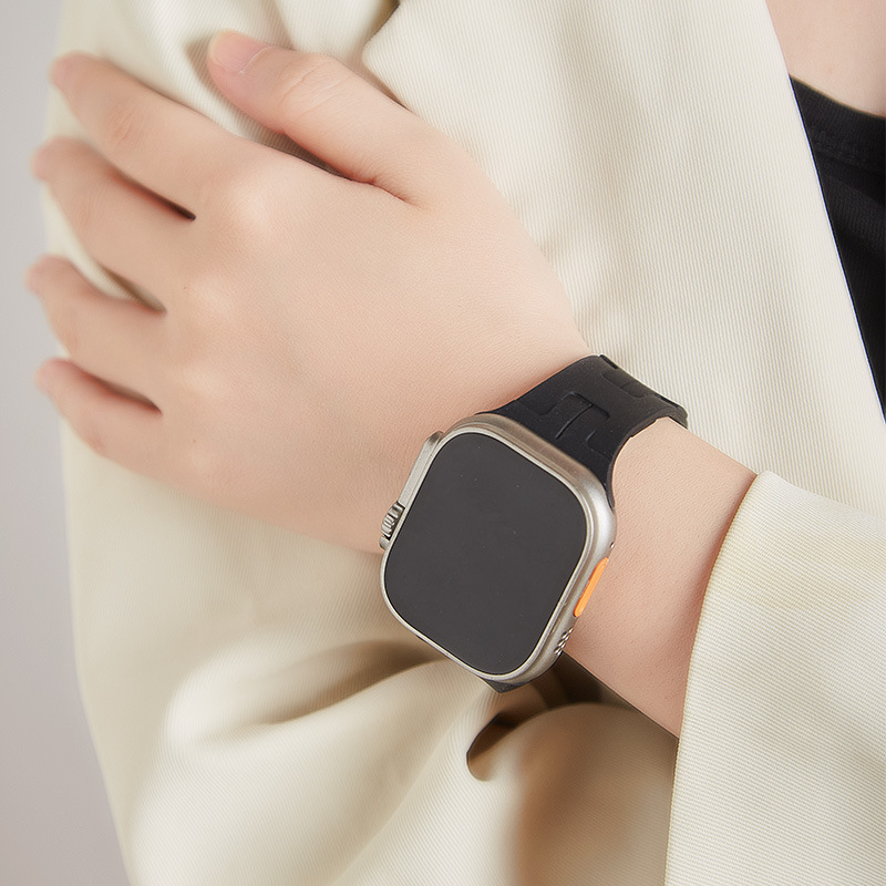For Apple iWatch Watch Strap Aima Magnetic Buckle Smart Watch Silicone Solid Color Watch Strap