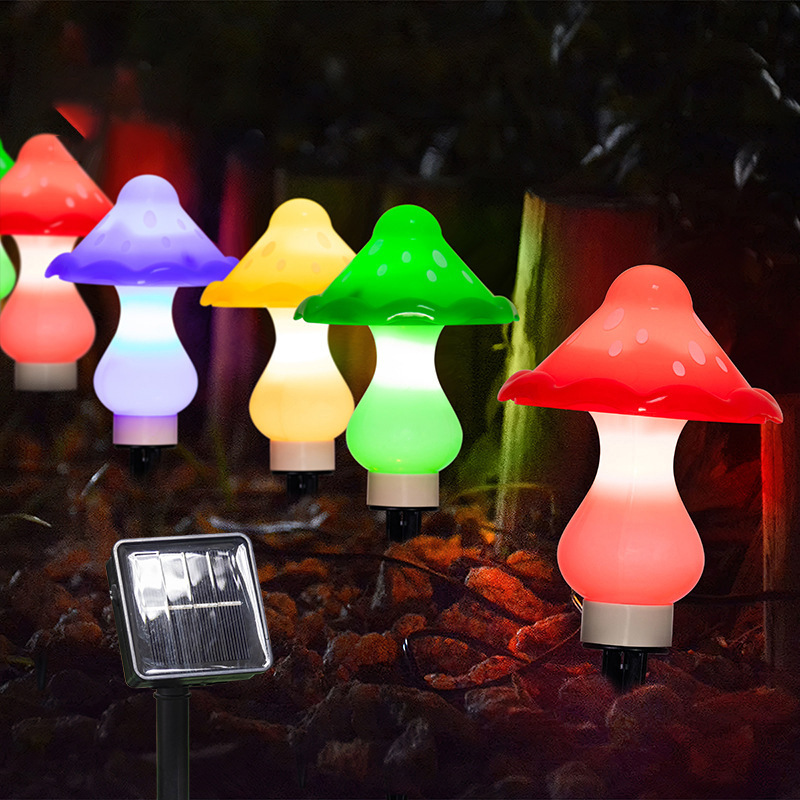 太陽光発電キノコランプ防水 Led 風景庭の芝生プラグインキノコライトリリース屋外装飾照明|undefined