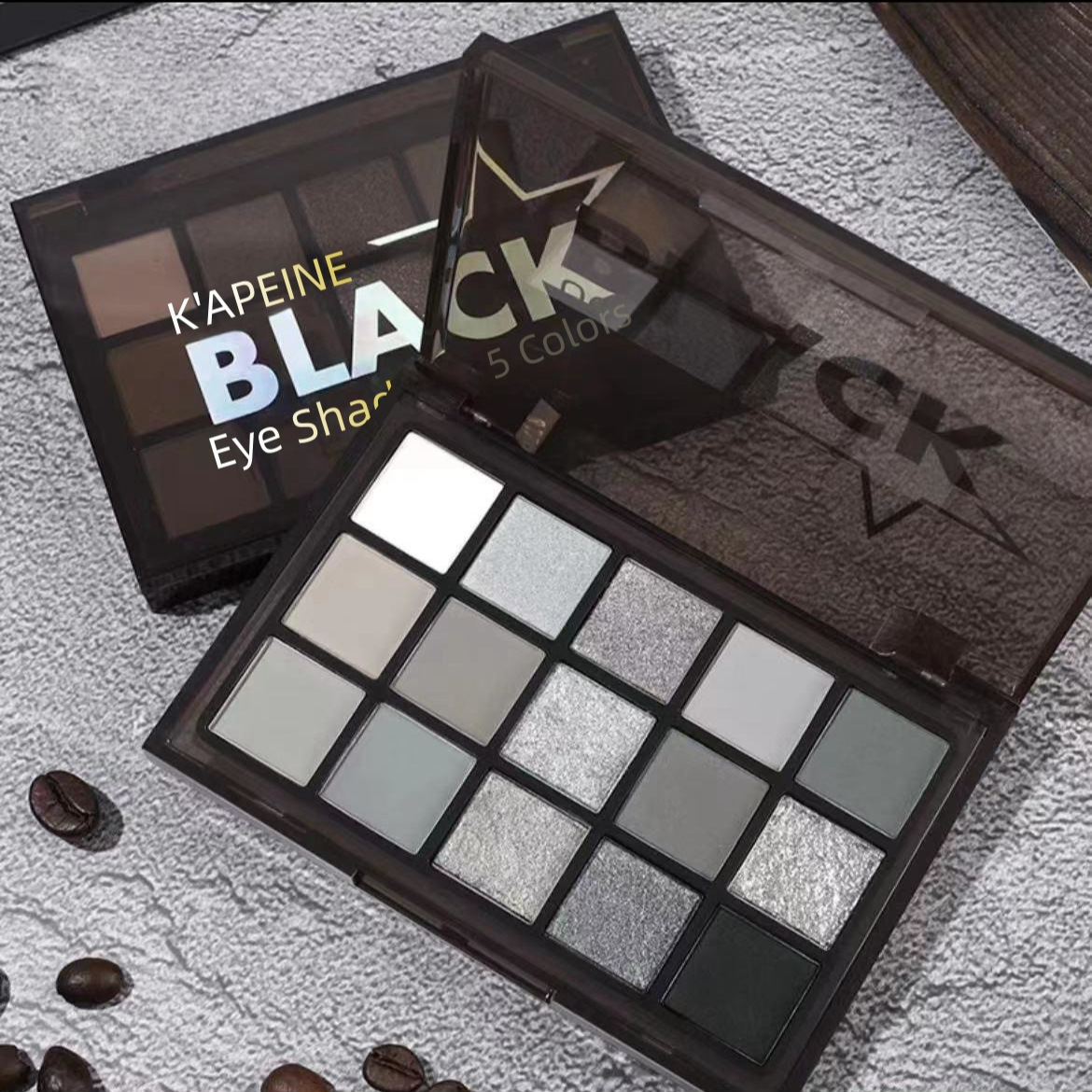 Capel 15-color eyeshadow plate Halloween dark gray makeup smoky makeup 2023 New Pearl matte cross-border