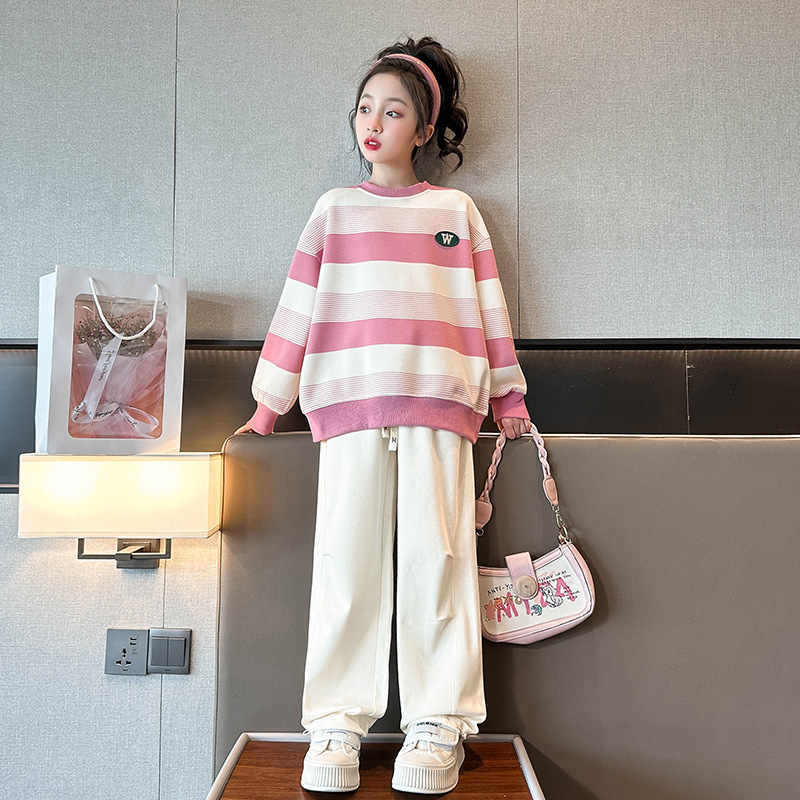 Women's Spring and Autumn Sweatshirt 2023 New Fashion Children's Autumn Streetwear Top for Older Girls Single Piece
