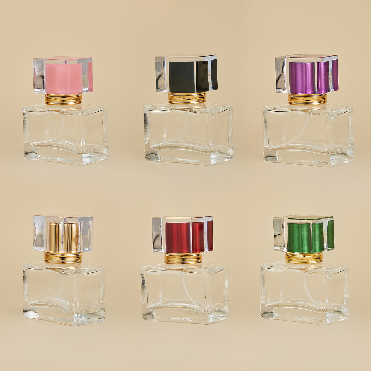 Factory direct 30ml screw thick bottom square glass bottle perfume bottle spray bottle empty glass bottle