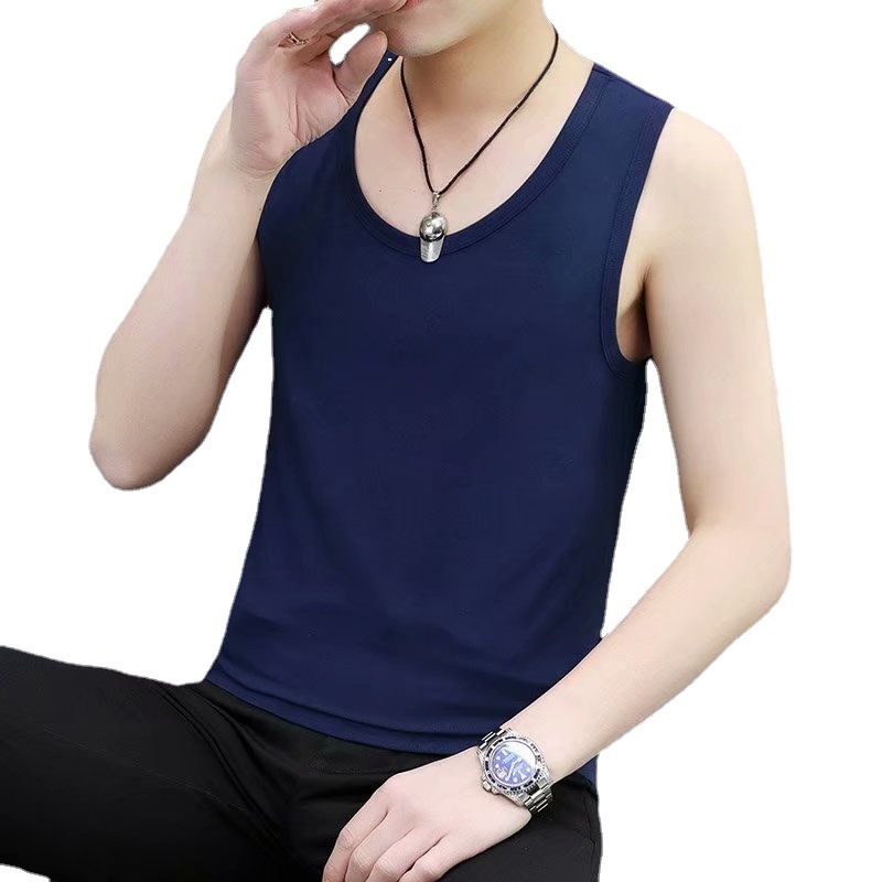 Trendy Brand Site Work Vest Men's Spring and Summer Youth Wear Bottoming Waistcoat Sports Sweatshirt Solid Color Sleeveless T-shirt