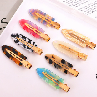 New Style Internet Celebrity Hair Accessories Women's Acetic Acid Plate Seamless Hair Clip Simple Broken Hair Clip Gradient Elegant Bangs Edge Clip