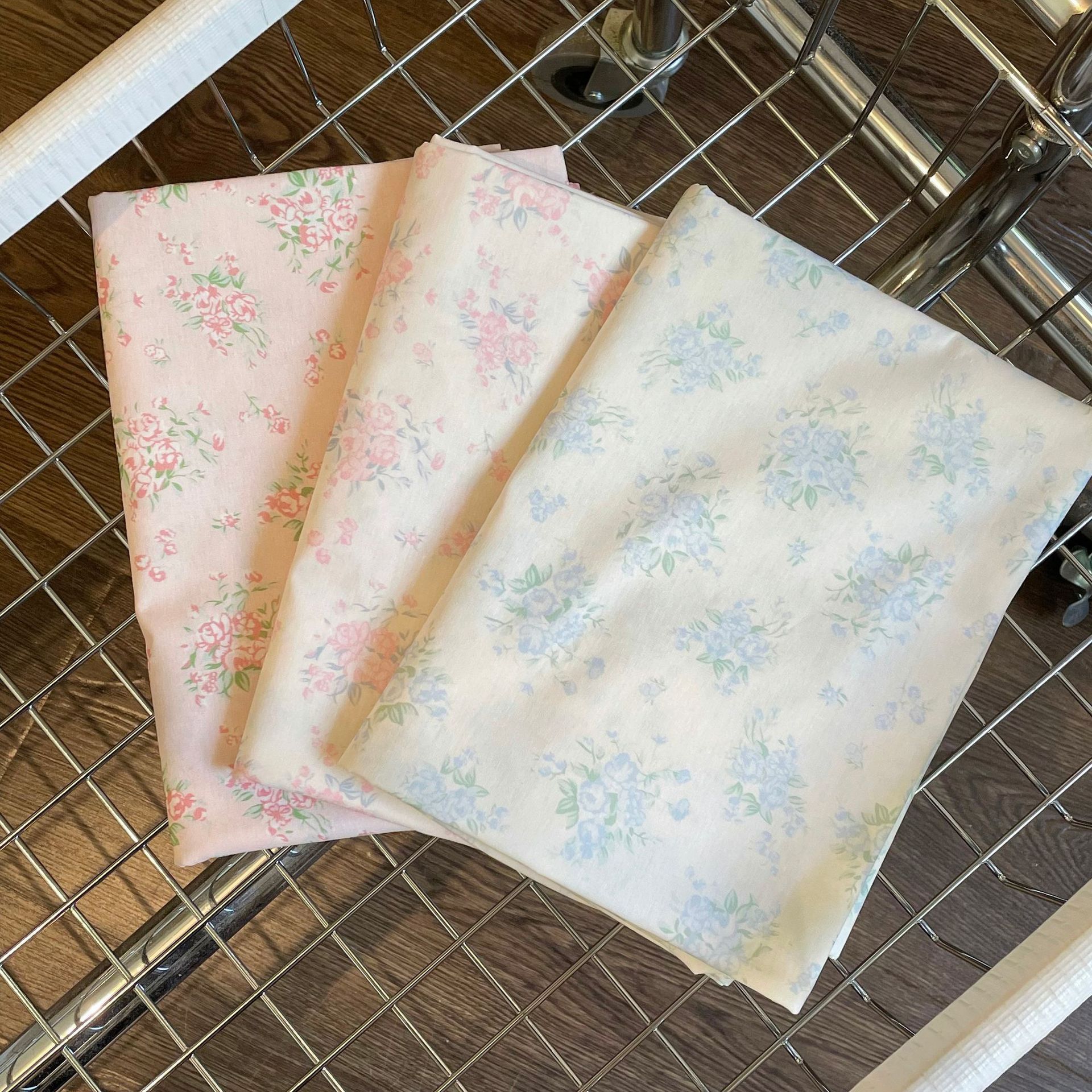 Cotton Korean ins Style Fabric Small Fresh Style Small Floral Rose Printed Parity Clothing Women's Clothing Children's Clothing Fabric