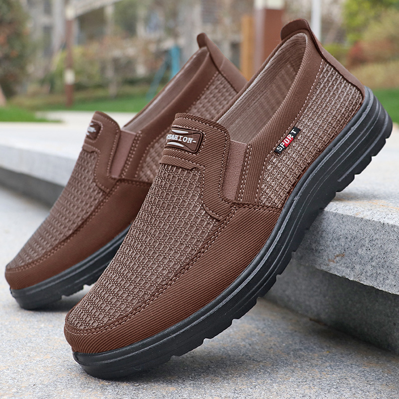 Cross-border summer net shoes plus size men's new men's cloth shoes breathable one-step casual polyurethane cloth shoes