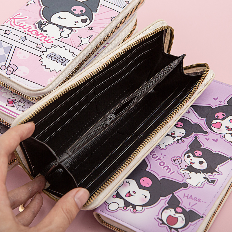 Long Wallet Female Student Cartoon Fresh New Style Large Capacity Mobile Phone Wallet Zipper Card Holder Clutch Storage Bag
