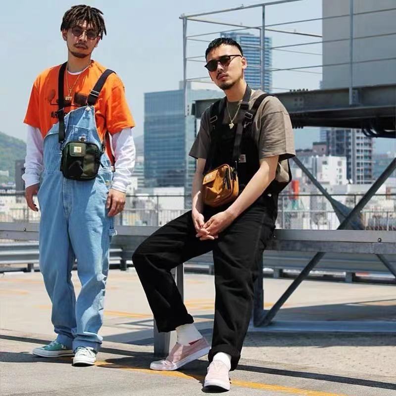 Trendy Brand Carhart Crossbody Bag Men's and Women's Couple's Casual Shoulder Bag Personalized Hip-hop Small Satchel Mobile Phone Coin Purse