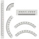 Cross-border stainless steel angle ruler aluminum alloy ruler arc-shaped angle ruler indexing scale cylinder arc template