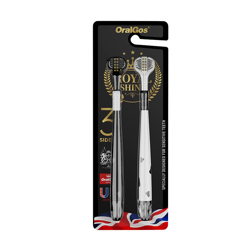 Two British brand three-sided toothbrush adult household cleaning soft bristle three-head toothbrush manufacturers genuine goods wholesale