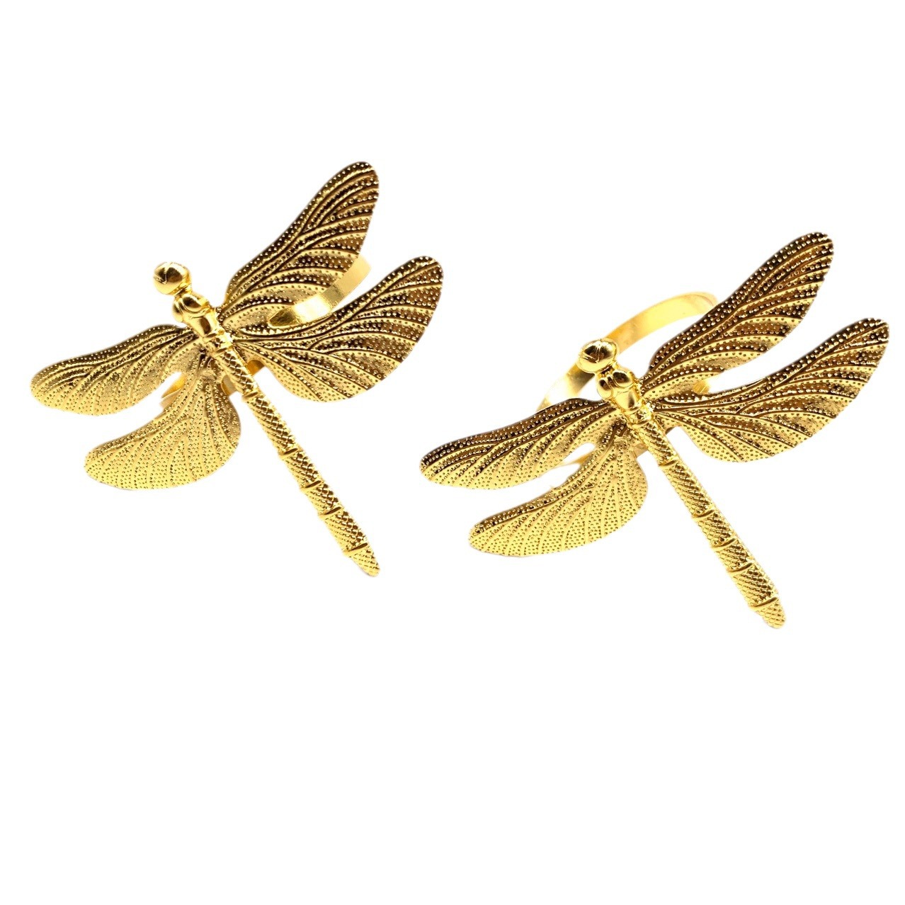 Foreign trade cross-border e-commerce golden silver dragonfly napkin ring napkin ring hotel table napkin buckle factory outlet