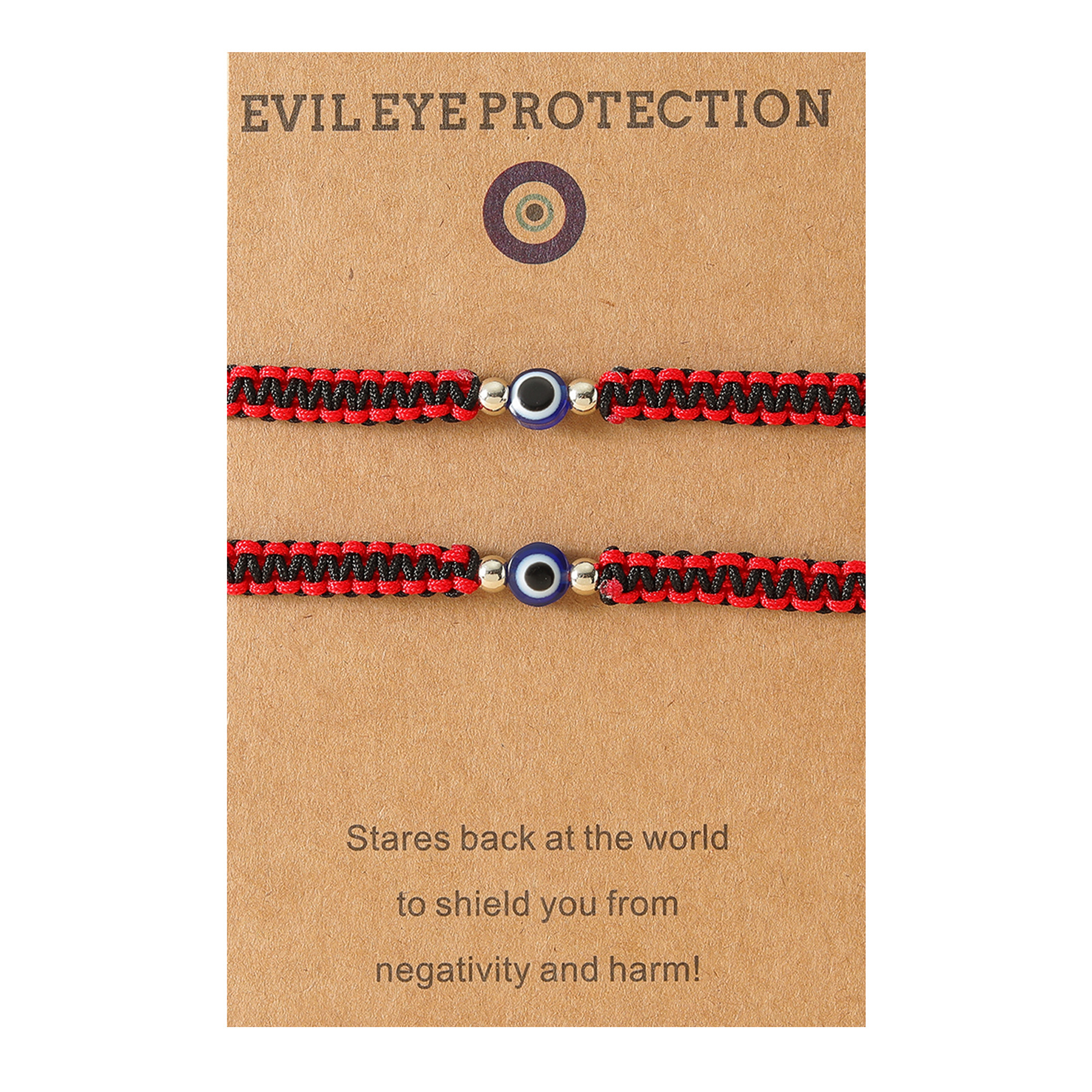 Cross-border jewelry Amazon for Europe and the United States personality Turkey blue devil eye flat knot woven bracelet red hand rope