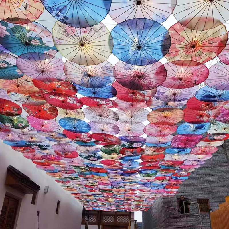 Factory Supply Decorative Ceiling Umbrella Scenic Spot Activity Set Umbrella Dance Performance Antique Photography Props Craft Umbrella