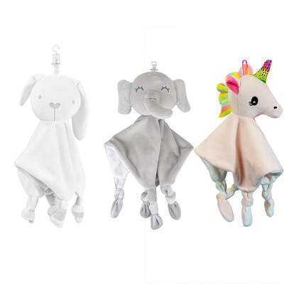 Cartoon elephant rabbit infant soothing towel saliva towel doll soothing towel handkerchief in stock wholesale