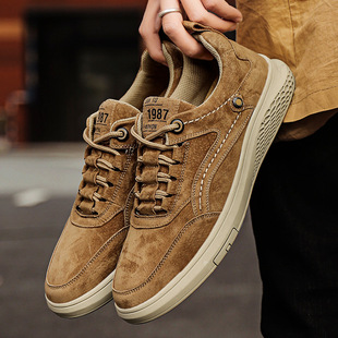 Autumn popular men's shoes youth trend casual shoes youth Korean board shoes large size casual leather shoes a generation of hair