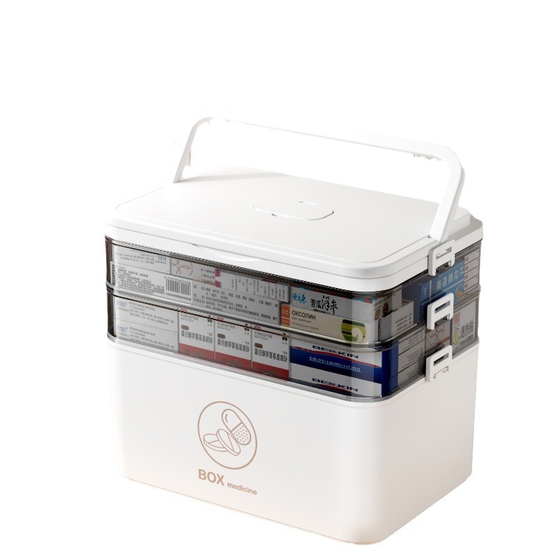 Household Large Medicine Box Plastic Multi-layer Crate Medicine Storage Box Portable Home Emergency Portable First Aid Medicine Box