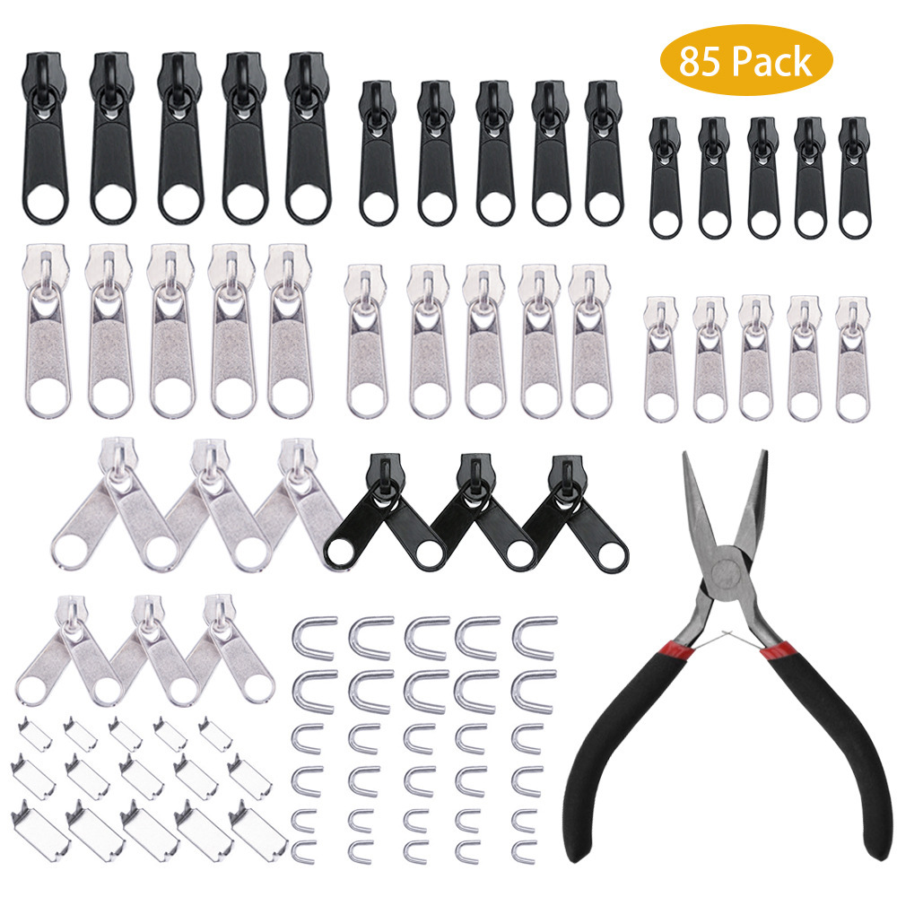 Cross-border supply zinc alloy paint nylon zipper head 84PCs set 4.5 inch top cutting pliers 4.5 inch pointed nose pliers
