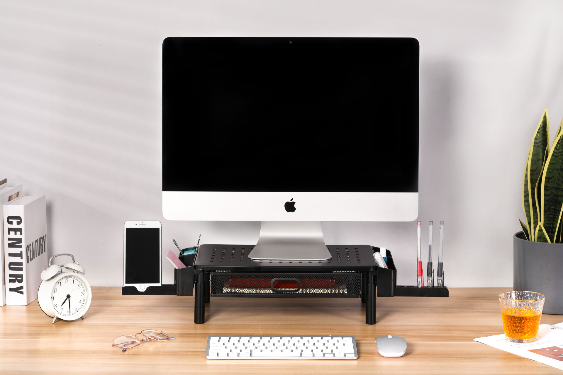 New height three-speed adjustable notebook monitor screen heightening rack with pen holder mobile phone holder with drawer