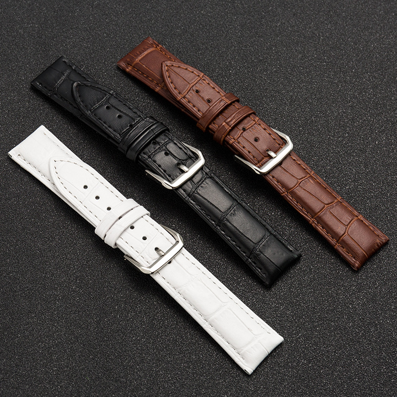 Leather strap spot wholesale watch strap men and women cowhide color bamboo pattern watch accessories a generation of hair